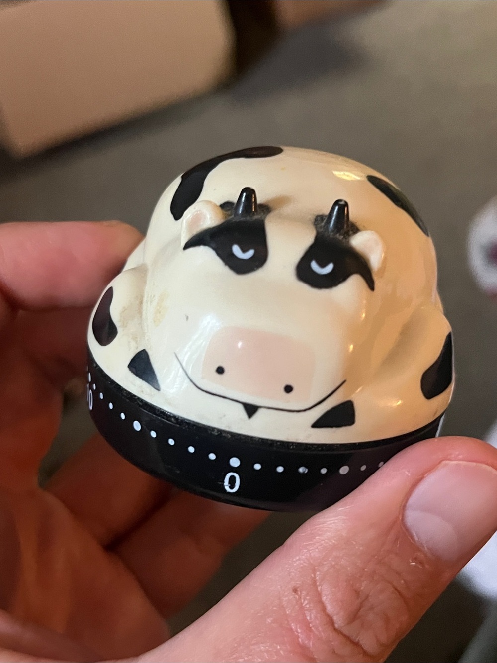 Retro 90’s Cow Kitchen Timer Animal Farm WORKS Black & White 2315